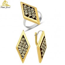 Gümüş Otantik Taşlı Set